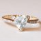 14k Vintage Gold Ring with Aquamarine and Diamonds, 1980s, Image 4