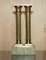Antique Victorian Marble & Brass Roman Grand Tour Statue Columns Pillars, Set of 2 17