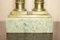 Antique Victorian Marble & Brass Roman Grand Tour Statue Columns Pillars, Set of 2, Image 7