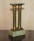Antique Victorian Marble & Brass Roman Grand Tour Statue Columns Pillars, Set of 2 12