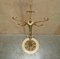 Antique Victorian Brass & Marble Base Coat Hat & Scarf Stand or Rack, 1900s 16