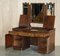 Antique Gothic Burr & Burl Dressing Table with Brass Fittings 16