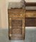 Antiker gotischer Frisiertisch aus Wurzel- & Wurzelholz mit Messingbeschlägen 3