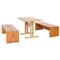 Large Table & Benches for Les Arcs attributed to Charlotte Perriand, 1960s, Set of 3, Image 1