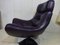 Purple Full Grain Leather Swivel Chair, 1970s 5