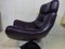 Purple Full Grain Leather Swivel Chair, 1970s, Image 5