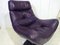 Chaise Pivotante en Cuir Pleine Fleur Violet, 1970s 4