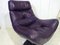 Purple Full Grain Leather Swivel Chair, 1970s, Image 4