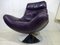 Sedia girevole in pelle viola, anni '70, Immagine 1