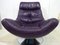 Purple Full Grain Leather Swivel Chair, 1970s 12