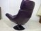 Purple Full Grain Leather Swivel Chair, 1970s 7