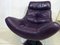 Purple Full Grain Leather Swivel Chair, 1970s 2