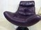 Purple Full Grain Leather Swivel Chair, 1970s, Image 2