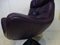 Purple Full Grain Leather Swivel Chair, 1970s 13