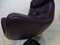 Purple Full Grain Leather Swivel Chair, 1970s, Image 13