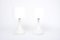 Lampade da tavolo Candy alte in vetro bianco attribuite a Holmegaard, anni '70, set di 2, Immagine 2