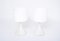Lampade da tavolo Candy alte in vetro bianco attribuite a Holmegaard, anni '70, set di 2, Immagine 3