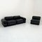 Black Leather Modular 3-Seater Sofa by Rodolfo Bonetto for Tecnosalotto, 1960s, Set of 5 3