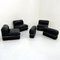 Black Leather Modular 3-Seater Sofa by Rodolfo Bonetto for Tecnosalotto, 1960s, Set of 5 2