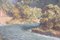 Cesare Bentivoglio, Mountain Landscape with River, 1930s, Oil on Canvas, Framed, Image 6