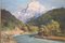 Cesare Bentivoglio, Mountain Landscape with River, 1930s, Oil on Canvas, Framed, Image 4