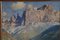 Cesare Bentivoglio, paisaje de montaña con iglesia, años 30, óleo sobre lienzo, enmarcado, Imagen 5