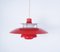 Lampada PH5 vintage rossa di Poul Henningsen per Louis Poulsen, anni '70, Immagine 5