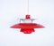 Lampada PH5 vintage rossa di Poul Henningsen per Louis Poulsen, anni '70, Immagine 1