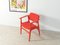 Vintage Red Oak Armchair, 1960s 4