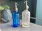 Small Blue Glass Seltzers Soda Syphons Bottles, 1890s, Set of 2 1