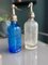 Small Blue Glass Seltzers Soda Syphons Bottles, 1890s, Set of 2 3