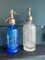 Small Blue Glass Seltzers Soda Syphons Bottles, 1890s, Set of 2 2