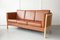 Danish Three-Seater Sofa in Brown Leather by Mogens Hansen for Stouby 1