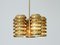 5-Arm Pendant Light in Brass by Kai Ruokonen for Lynx, Finland, Early 1970s 16