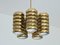 5-Arm Pendant Light in Brass by Kai Ruokonen for Lynx, Finland, Early 1970s, Image 4