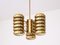 3-Arm Pendant Light in Brass by Kai Ruokonen for Lynx, Finland, Early 1970s 6