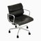 Black Leather Soft Pad Chair attributed to Charles & Ray Eames for ICF, 1970s, Image 1