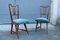 Italian Blue Velvet & Cherry Chairs in the style of Gio Ponti, 1950s, Set of 2 1