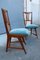 Chaises en Velours Bleu et Merisier dans le style de Gio Ponti, Italie, 1950s, Set de 2 4