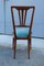 Italienische Stühle aus blauem Samt & Kirschholz im Stil von Gio Ponti, 1950er, 2er Set 8