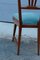 Italienische Stühle aus blauem Samt & Kirschholz im Stil von Gio Ponti, 1950er, 2er Set 7