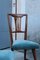 Italian Blue Velvet & Cherry Chairs in the style of Gio Ponti, 1950s, Set of 2 10