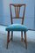 Italian Blue Velvet & Cherry Chairs in the style of Gio Ponti, 1950s, Set of 2 5