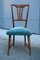 Italienische Stühle aus blauem Samt & Kirschholz im Stil von Gio Ponti, 1950er, 2er Set 5