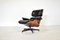 Lounge Chair in Black Leather and Rosewood by Charles & Ray Eames for Herman Miller, 1970s 6