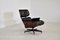Lounge Chair in Black Leather and Rosewood by Charles & Ray Eames for Herman Miller, 1970s, Image 1