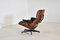 Lounge Chair in Black Leather and Rosewood by Charles & Ray Eames for Herman Miller, 1970s, Image 8