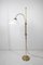 German Height-Adjustable Floor Lamp in Brass with Glass Shade, 1950s, Image 3