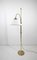 German Height-Adjustable Floor Lamp in Brass with Glass Shade, 1950s, Image 4