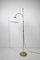 German Height-Adjustable Floor Lamp in Brass with Glass Shade, 1950s 2